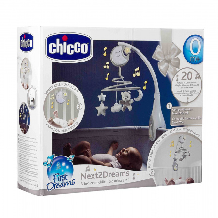 Мобиль на кроватку ночник детский Chicco Next2Dreams